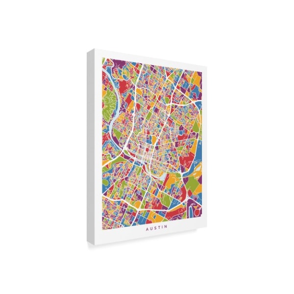 Michael Tompsett 'Austin Texas City Map Iv' Canvas Art,35x47